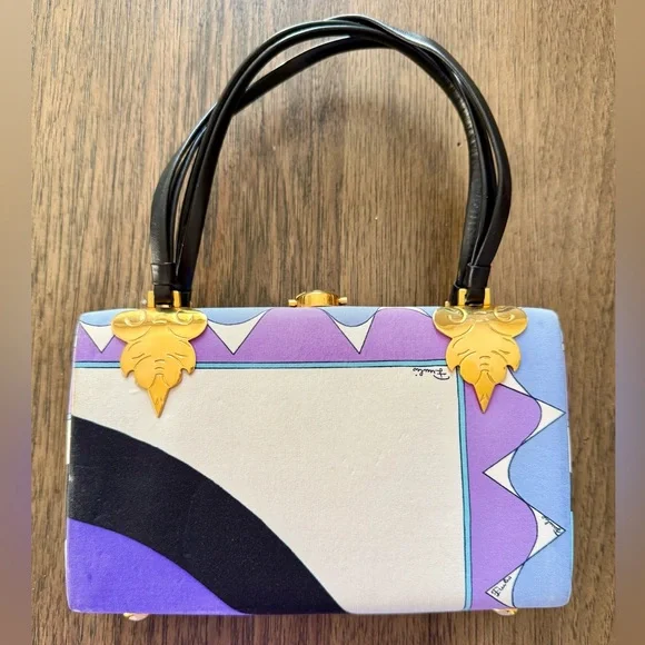 Vintage Emilio Pucci Top Handle Bag – Iconic Geometric Print - Picture 1 of 8